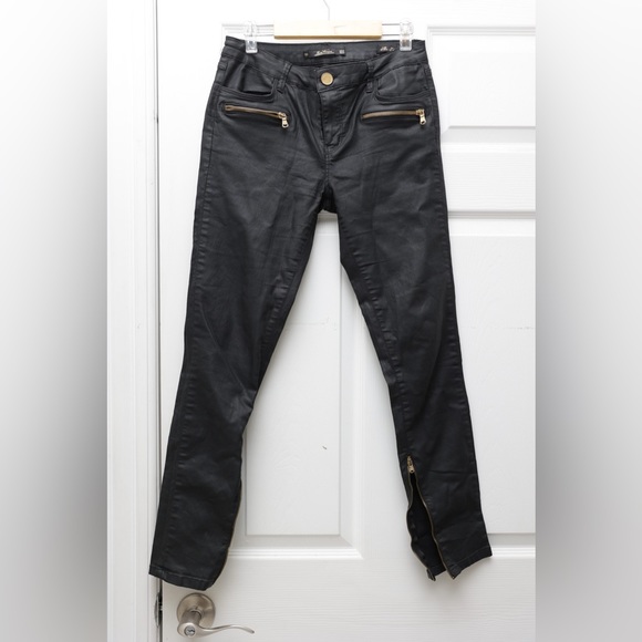 Zara Women waxed look zipper pants - Picture 1 of 1
